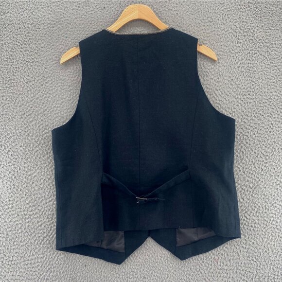Chicos Vest Womens 2 US Large Black Linen Blend Chain Embellished Band V Neck - Picture 3 of 10